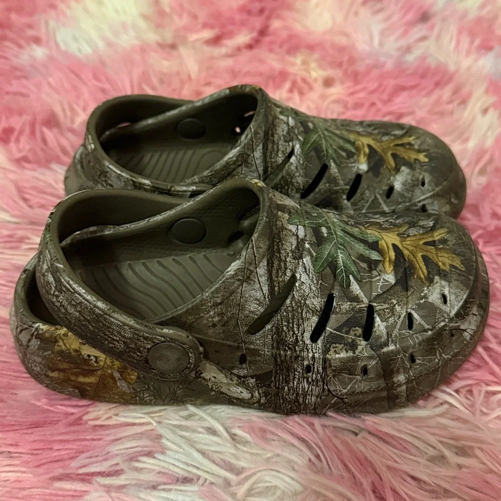 Rugged shark!  Camouflage Kids Slip-On Water Shoes